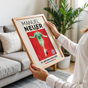 Jamal Musiala, Harry Kane, Michael Olise, Manuel Neuer, Joshua Kimmich, Luis Diaz Conjunto de pôsteres de 6, estampas de fussball, estampa digital de futebol imagem 10