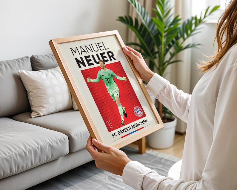 Jamal Musiala, Harry Kane, Michael Olise, Manuel Neuer, Joshua Kimmich, Luis Diaz Conjunto de pôsteres de 6, estampas de fussball, estampa digital de futebol imagem 10