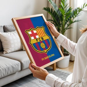 FC Barcelona Poster, Mes Que Un Club Poster, FC Barcelona poster Set of 2, Barcelona Logo poster, Poster Gift, Gift for him, FC Barcelona image 6