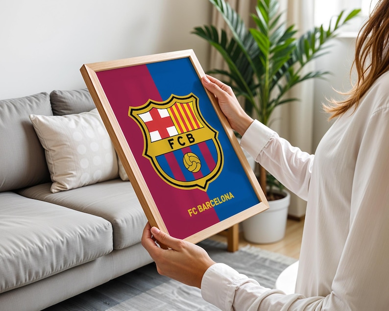 FC Barcelona Poster, Mes Que Un Club Poster, FC Barcelona poster Set of 2, Barcelona Logo poster, Poster Gift, Gift for him, FC Barcelona image 6
