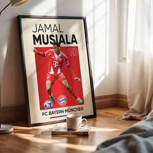 Jamal Musiala, Harry Kane, Michael Olise, Manuel Neuer, Joshua Kimmich, Luis Diaz Conjunto de pôsteres de 6, estampas de fussball, estampa digital de futebol imagem 5
