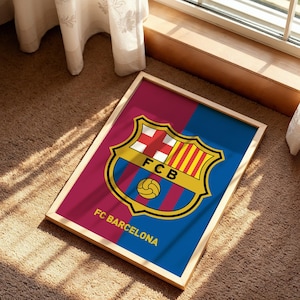 FC Barcelona Poster, Mes Que Un Club Poster, FC Barcelona poster Set of 2, Barcelona Logo poster, Poster Gift, Gift for him, FC Barcelona image 8