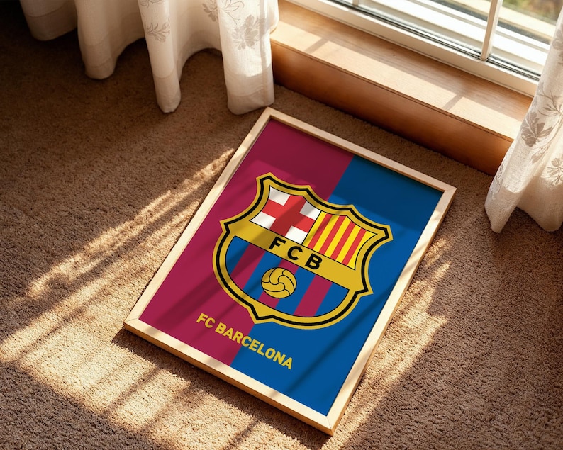 FC Barcelona Poster, Mes Que Un Club Poster, FC Barcelona poster Set of 2, Barcelona Logo poster, Poster Gift, Gift for him, FC Barcelona image 8