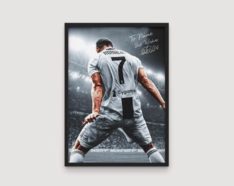 Personalized Cristiano Ronaldo Poster – Custom Name Print with Ronaldo’s Signature, Ronaldo siuu prints, Ronaldo fan gift, Sports Poster