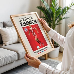 Jamal Musiala, Harry Kane, Michael Olise, Manuel Neuer, Joshua Kimmich, Luis Diaz Conjunto de pôsteres de 6, estampas de fussball, estampa digital de futebol imagem 12