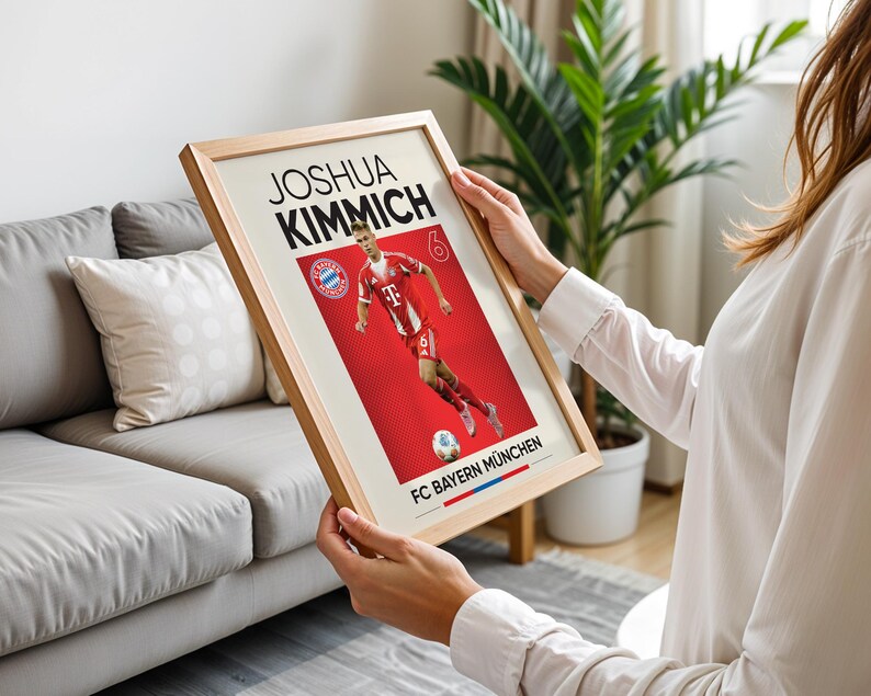 Jamal Musiala, Harry Kane, Michael Olise, Manuel Neuer, Joshua Kimmich, Luis Diaz Conjunto de pôsteres de 6, estampas de fussball, estampa digital de futebol imagem 12