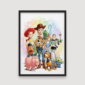 Toy Story Watercolor Poster, Toy Story Wall Art, Printable Toy Story Wall Decor, Nursery Wall Art, Kids Room Wall Decor, Toy story gifts