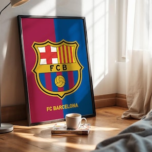 FC Barcelona Poster, Mes Que Un Club Poster, FC Barcelona poster Set of 2, Barcelona Logo poster, Poster Gift, Gift for him, FC Barcelona image 3