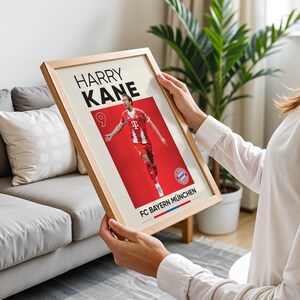 Jamal Musiala, Harry Kane, Michael Olise, Manuel Neuer, Joshua Kimmich, Luis Diaz Conjunto de pôsteres de 6, estampas de fussball, estampa digital de futebol imagem 9