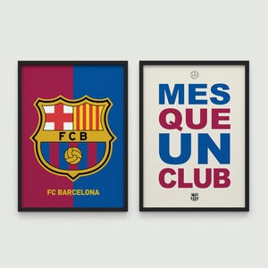 FC Barcelona Poster, Mes Que Un Club Poster, FC Barcelona poster Set of 2, Barcelona Logo poster, Poster Gift, Gift for him, FC Barcelona