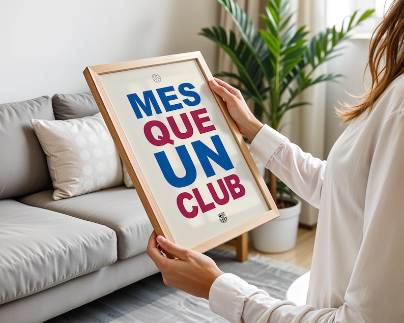 FC Barcelona Poster, Mes Que Un Club Poster, FC Barcelona poster Set of 2, Barcelona Logo poster, Poster Gift, Gift for him, FC Barcelona image 7