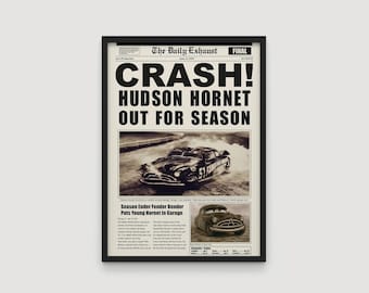 ハドソン・ホーネット＆ライトニング・マックィーン クラッシュ新聞