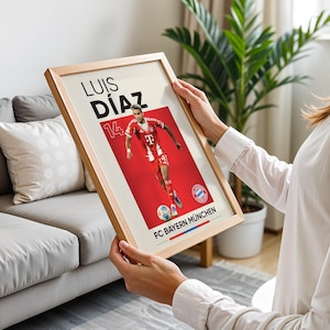 Jamal Musiala, Harry Kane, Michael Olise, Manuel Neuer, Joshua Kimmich, Luis Diaz Conjunto de pôsteres de 6, estampas de fussball, estampa digital de futebol imagem 14