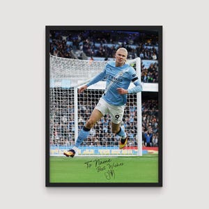 Erling Haaland personalizado: impresión de nombre personalizado con la firma de Haaland, póster de Haaland, regalo de fan de Haaland, impresión de arte de Haaland, póster deportivo