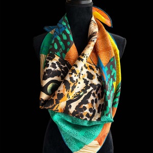 Jaguar Animal Print Silk Scarf