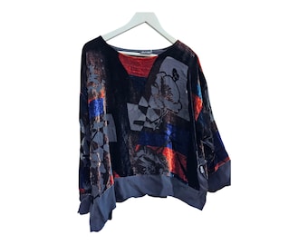 Vintage Plush Silk Blend Boho Blouse - Hanske by Godske.