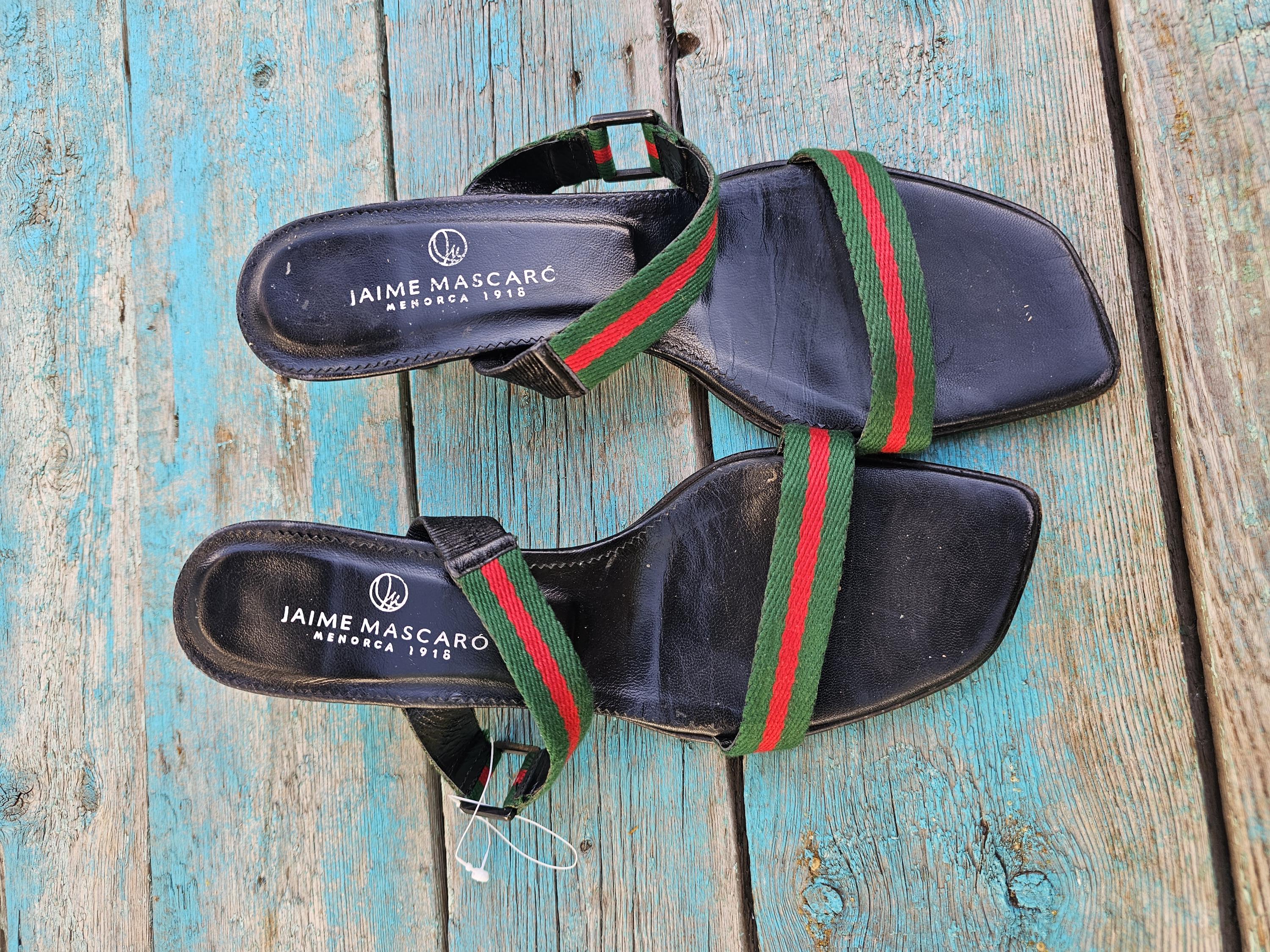 Red and Green Gucci Sandals - Etsy