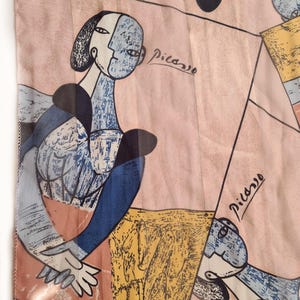 Picasso art scarf,Avant Garde Cubism Scarf,Picasso Woman Scarf, Artistic Fashion Scarf, Art Inspired Accessory, Gift for Her, Gift for women