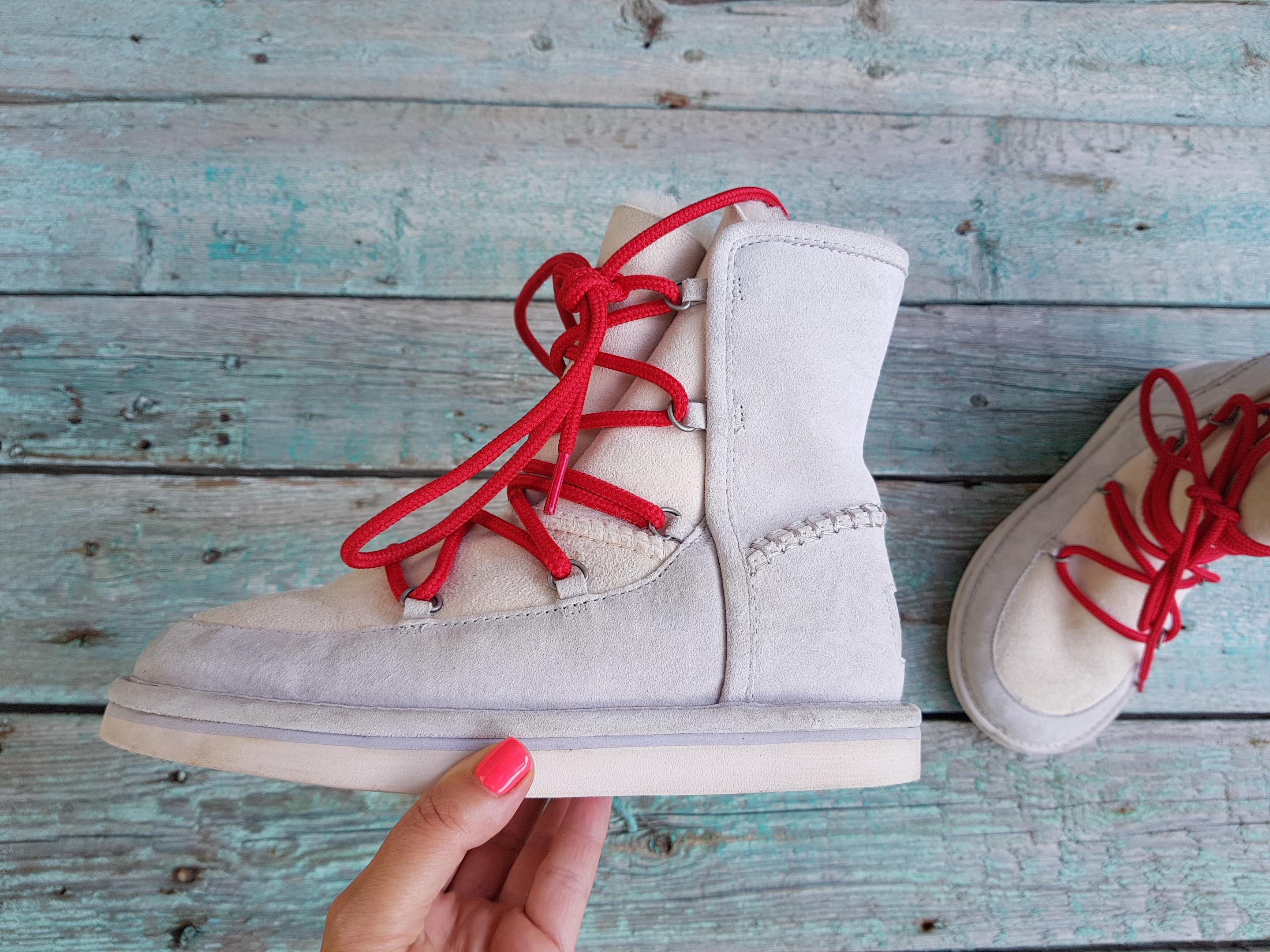UGG Red and White Boots Buy UGG Women Classic Clear Mini Samba Red Boot at In Style  main image 4