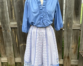 Vintage Two Piece Skirt Square Dance Gunne Sax Inspired Set - Large