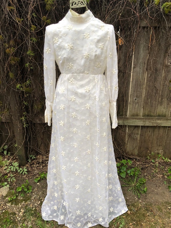 Vintage 1960’s Boho Ivory/White Maxi Dress-Wedding