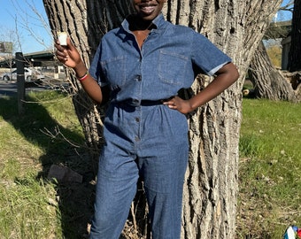 Vintage 1990's Denim Jumpsuit - Plus Size XL