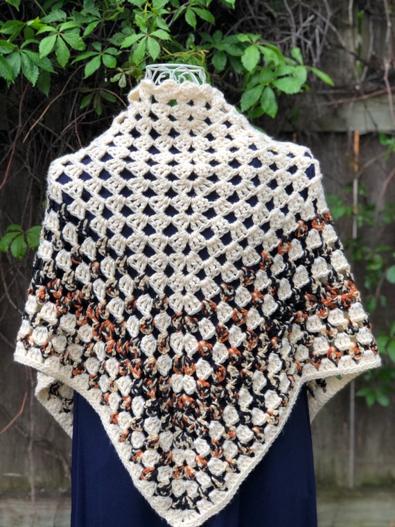 Vintage Boho 1960’s Crocheted Shawl - image 1