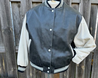 Vintage G-III Leather Large Unisex Letterman Jacket - Medium