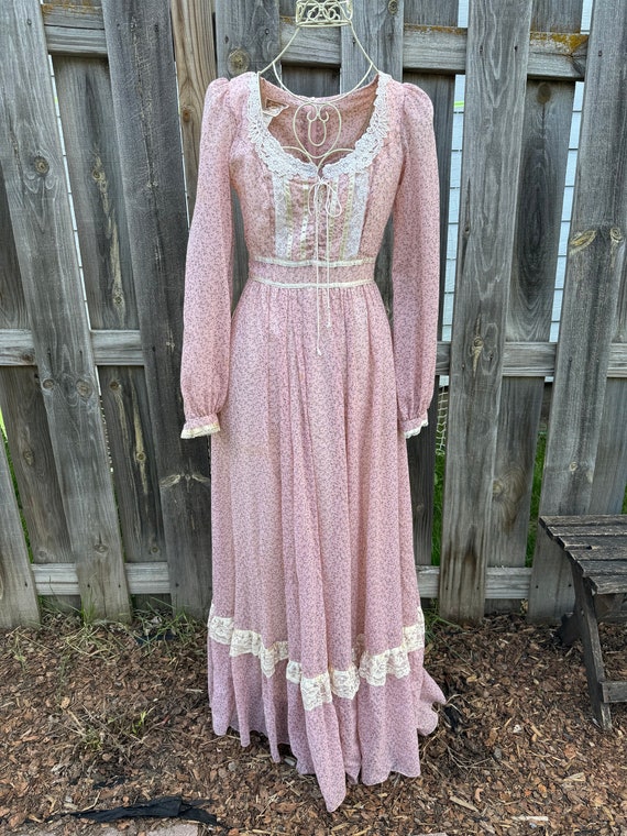 Vintage 1970’s Jessica McClintock Gunne Sax Flora… - image 1