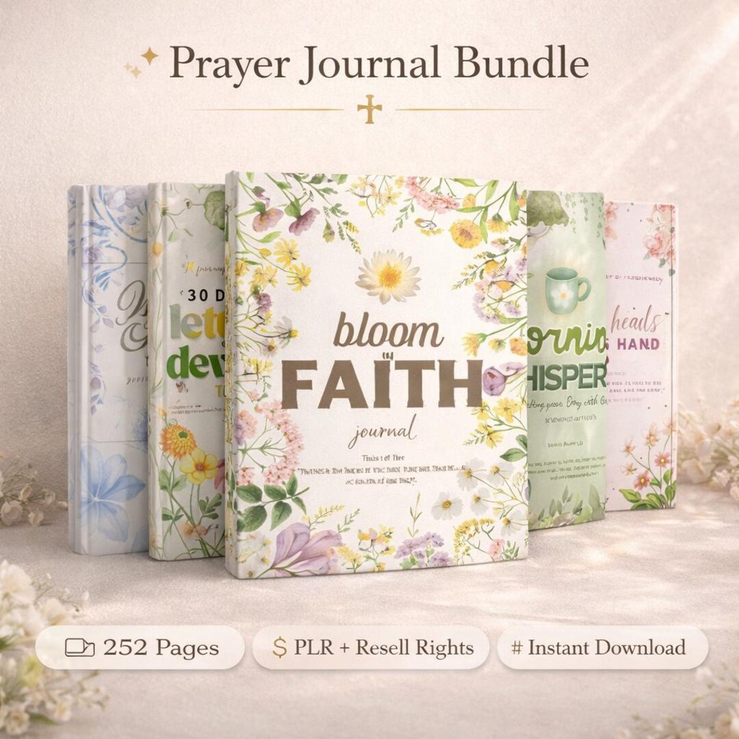 PLR Prayer Journal Bundle | Christian Devotional, Editable Canva ...