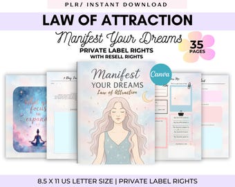 PLR Law of Attraction Journal: Manifestation, Printable, Editable, Commercial Use