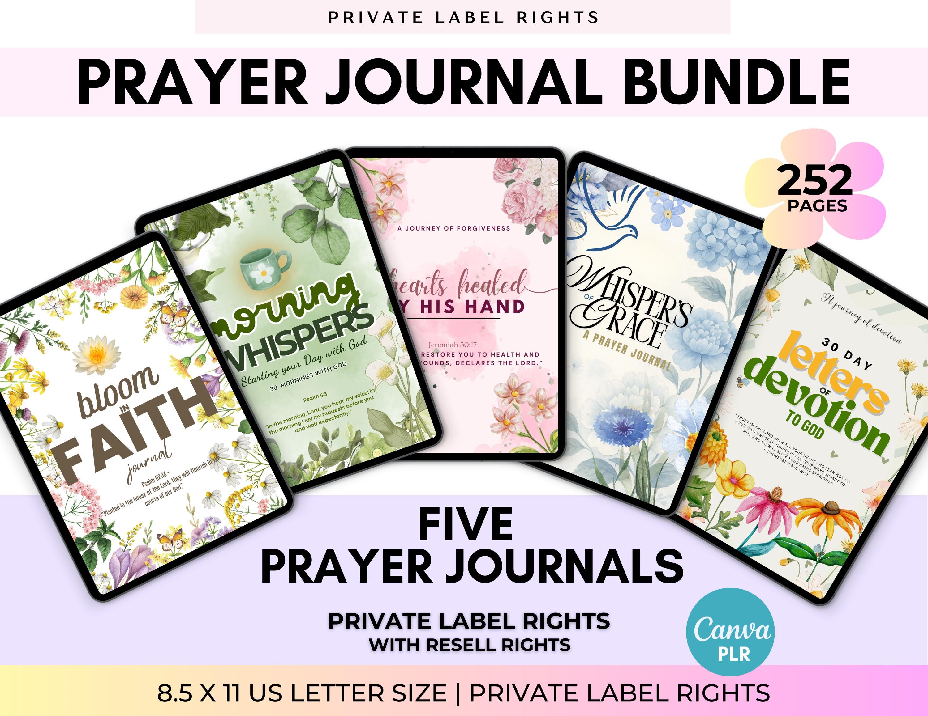 PLR Prayer Journal Bundle | Christian Devotional, Editable Canva ...