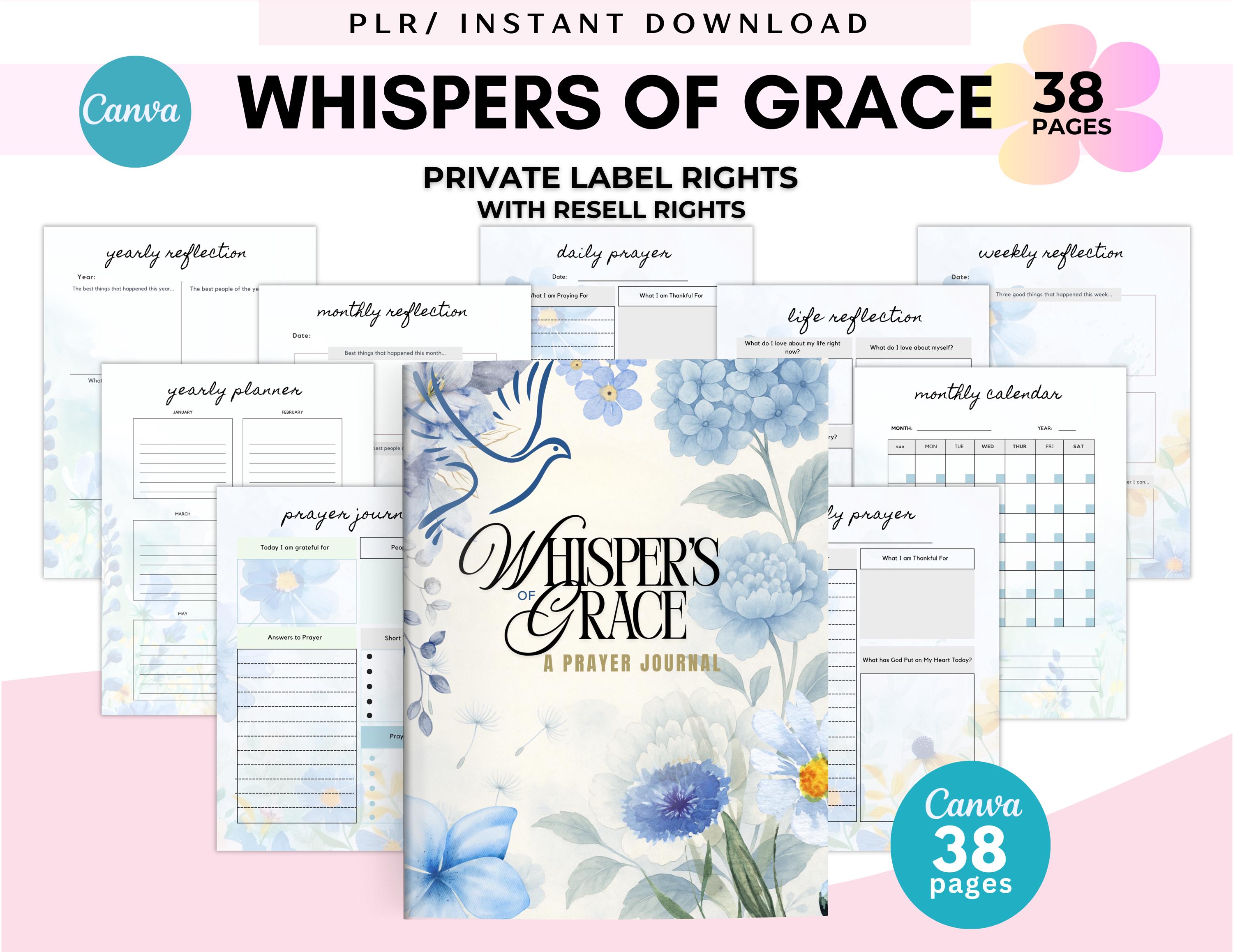 PLR Prayer Journal Bundle | Christian Devotional, Editable Canva ...