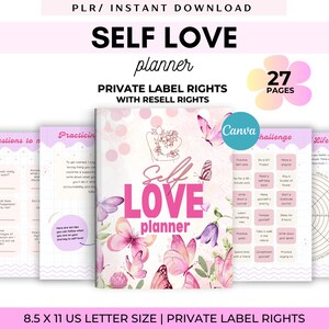 PLR Selbstliebe-Journal für kommerzielle Nutzung, druckbare und bearbeitbare Vorlage, Selbstfürsorge-Journal, Selbstliebe-Planer, Selbstliebe-Arbeitsbuch Bild 2