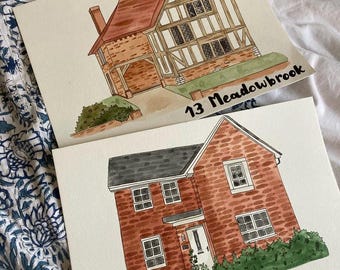 Watercolour House Portrait | Custom House Portrait | Handmade to Order