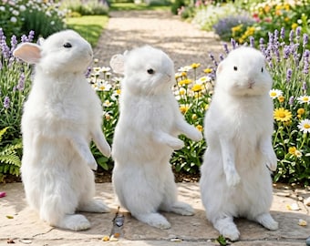 Real White Rabbit Specimen | 11" Standing | Dark Academia Oddities Decor | Natural History Curiosity Cabinet Specimen.