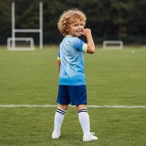 2025/26 Barça Special Edition Lake Blue Jersey | Youth Soccer Kit | Boys & Girls Customizable Football Shirt | Barça Fan Jersey | Jersey Set