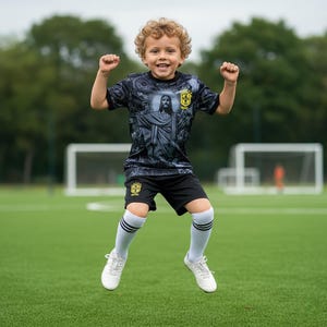 Brazil Black Edition Soccer Jersey | Fan Jersey Set | Includes Socks | Customizable Name & Number | Brazil Kit