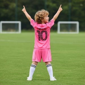 2025/26 Home Messi #10 Kids Soccer Jersey | Youth Football Kit | Boys & Girls Customizable Jersey | Messi Fan Shirt | Jersey Sets