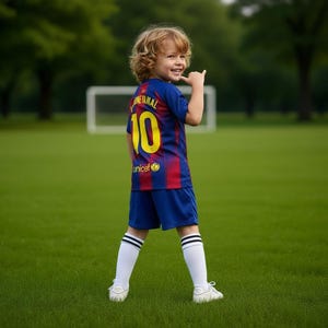 2025/26 Home Yamal #10 Kids Soccer Jersey | Youth Football Kit | Boys & Girls Customizable Jersey | Barça Fan Shirt
