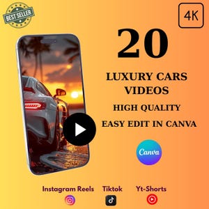 20 Luxury Car Videos |Exotic Supercars|for Social Media|Wealth Rich 4HD Automotive Clips for YouTube Shorts,Tiktok,Reels,|Digital Download|