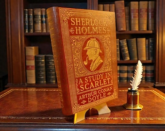 Caja de recuerdos de Sherlock Holmes - Estudio en escarlata: joyero de madera grabado con forro de terciopelo