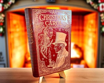 Cuento de Navidad - Caja de recuerdos de edición especial: Joyero de madera grabado con forro de terciopelo verde