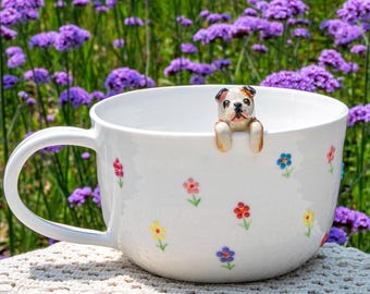 Personalized Pet Mug, Custom Coffee Mug with 3D Pet, Handmade Ceramic Peekaboo Mug, Hidden Animal Coffee Cup, Gift For Cat Owner, Cat Mug