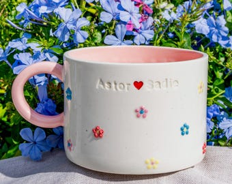 Personalized Ceramic Mug - Custom Name Coffeee Mug, Handcrafted Ceramic Coffee Cup, Gift for Her, Graduation Gifts