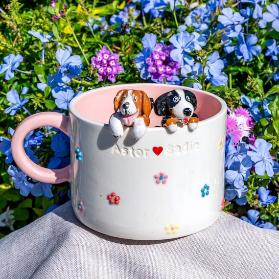 Personalized Pet Mug, Custom Coffee Mug with 3D Pet, Handmade Ceramic Peekaboo Mug, Hidden Animal Coffee Cup, Gift For Cat Owner, Dog Mug