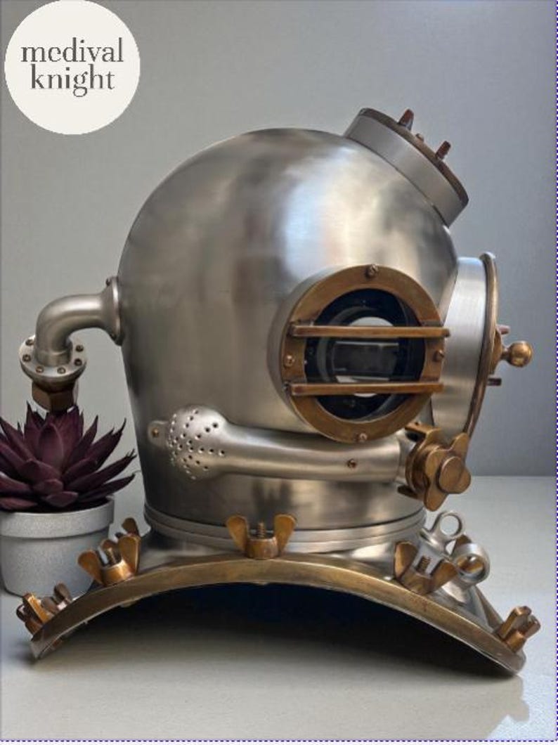 Antique US Navy Mark V Maritime Divers Brass Diving Helmet Deep Sea ...