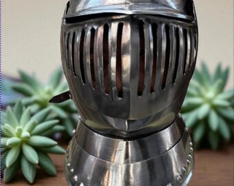 Close Armor Helmet Medieval Warrior 18 Gage Steel Knight Helmet Christmas Gift.
