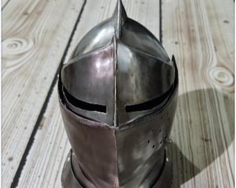 Medieval Knight Close Helmet | Handmade Steel Armor Helmet | Renaissance Fair & Cosplay Gear