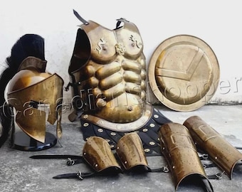 Full Spartan Muscle Armor Costume | Medieval Knight & Roman Style Suit.